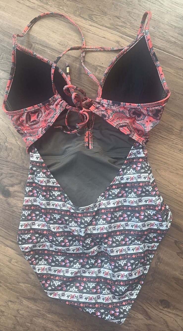 Jets by Jessika Allen Plunge V-Neck One Piece Swimsuit Arabian Spice Size 6 - Picture 5 of 8
